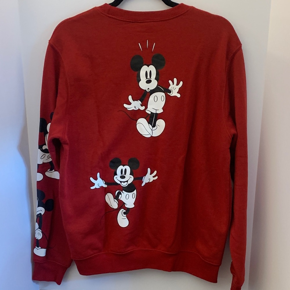 Disney Women’s Red Crewneck Mickey Mouse Sweatshirt - Picture 4 of 5